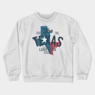 Texas State logo, emblem, label. The Lone Star State. USA Texas vintage design. Texas flag map. Crewneck Sweatshirt